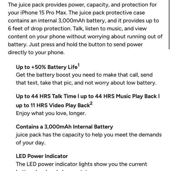 Mophie juice pack for iPhone 15 pro max new - Picture 5 of 6
